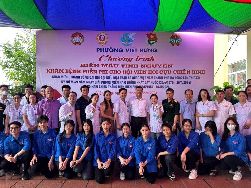 Phường Việt Hưng: Tổ chức chương trình hiến máu tình nguyện; Khám bệnh và phát thuốc miễn phí cho hội viên hội Cựu chiến binh trên địa bàn