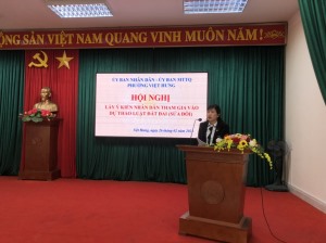 Phường Việt Hưng tổ chức hội nghị lấy ý kiến Nhân dân tham gia Dự thảo Luật đất đai (sửa đổi)