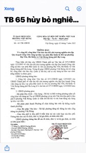 Thông báo số 65/TB-UBND ngày 03/7/2023 của UBND phường Việt Hưng